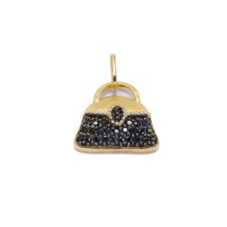 Pingente Bolsa Safira em Ouro 18 Kilates - 22890